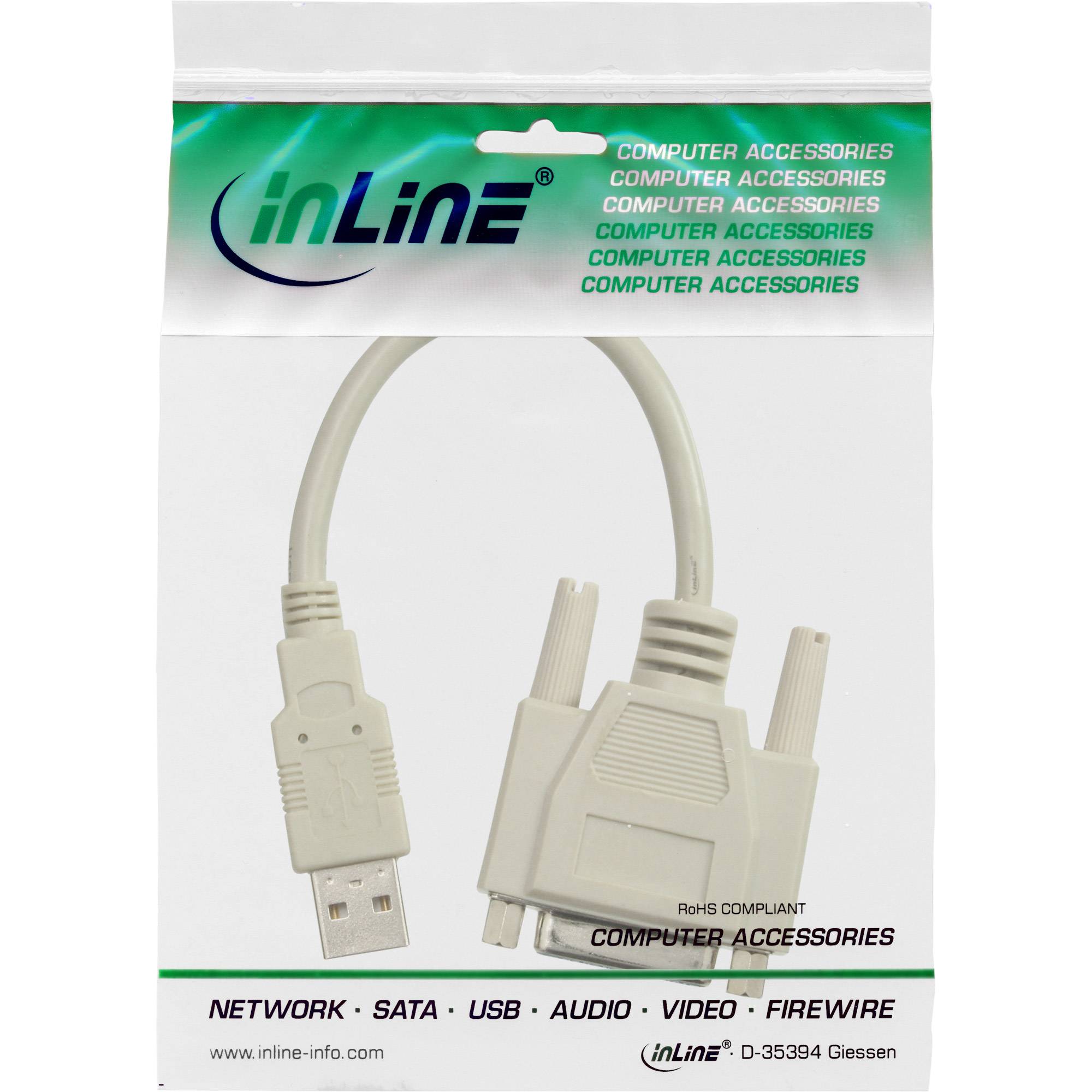 INLINE - USB Adapter Kabel - USB Stecker A auf 15pol Buchse