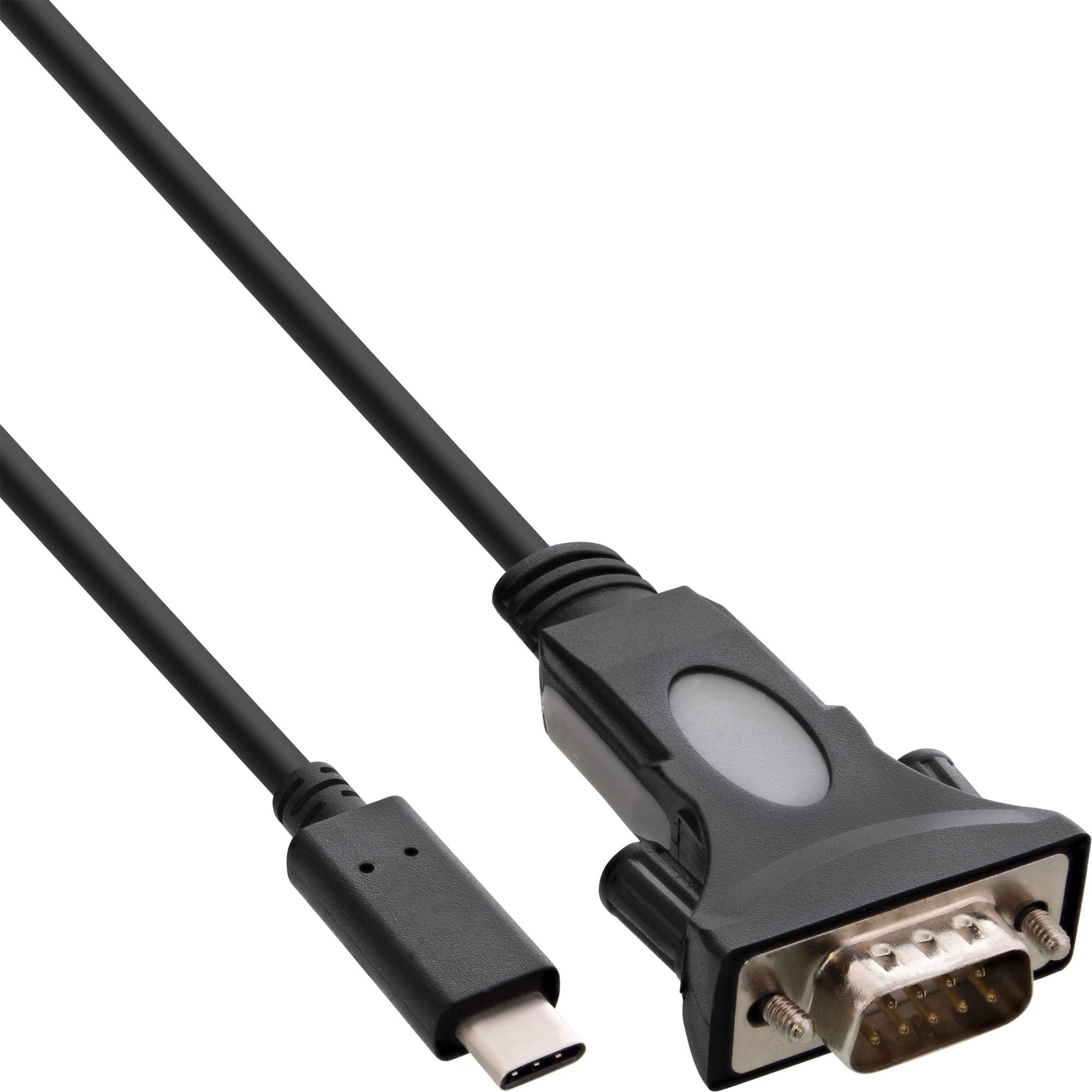 INLINE - USB zu Ser - Adapterkabel - USB-C an 9pol Sub D Stecker - mit 9-25pol Adap.
