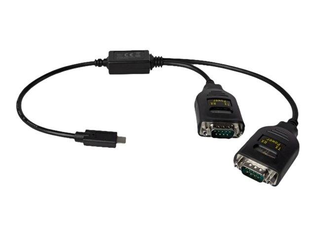 Delock Adapter USB Type-C to 2 x Serial RS-232 DB9 with 15 kV ESD protection