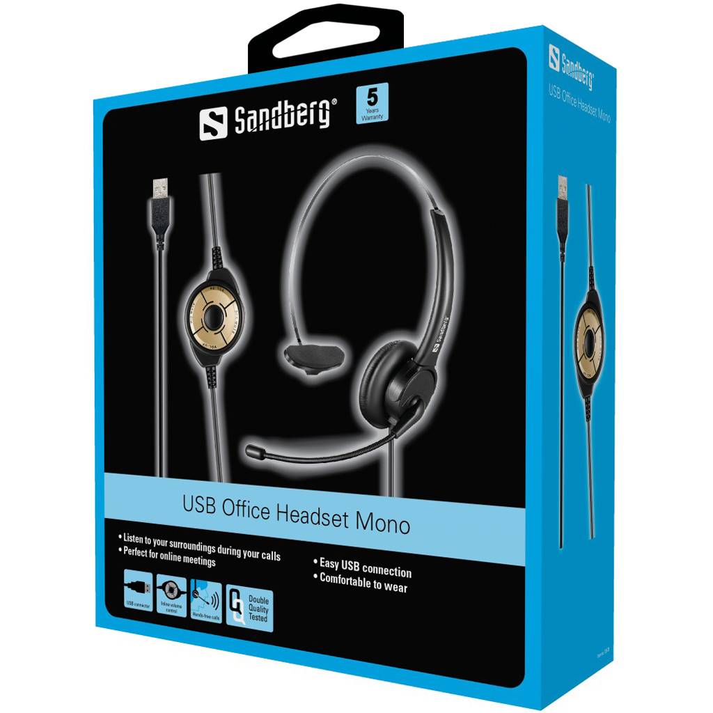 Sandberg USB Office Headset Mono - Headset - On-Ear