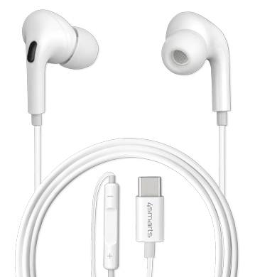 4smarts Active In-Ear Stereo Headset USB Type-C Melody Digital Basic, Kopfhörer, im Ohr, Anrufe & Musik, Weiß, Binaural, Lautstärke +, Lautsärke