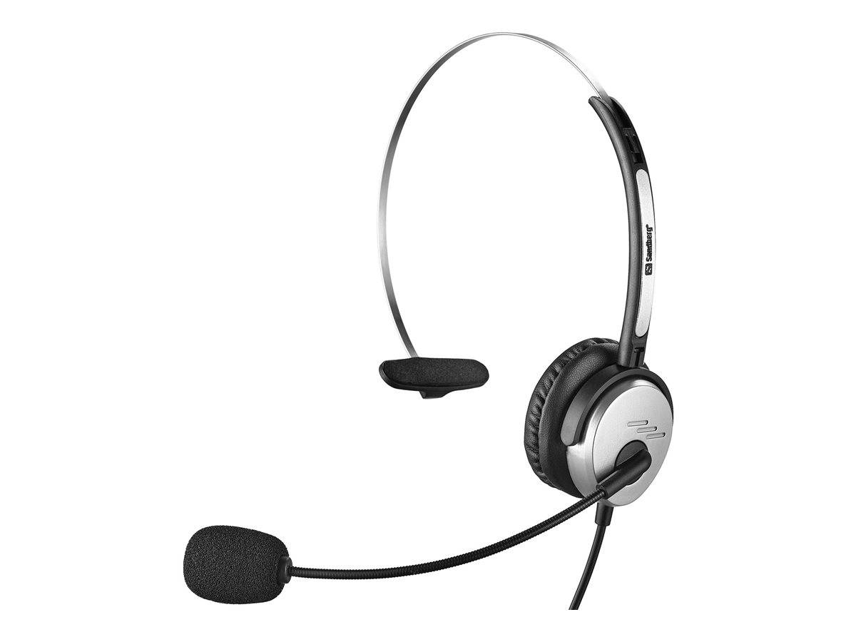 Schwarzes Over-Ear-Headset mit Boom-Mikrofon und Kopfbügel, auf weißem Hintergrund dargestellt.