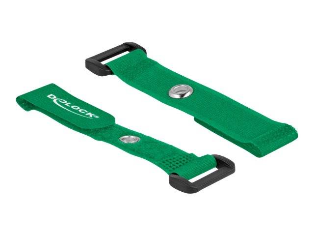 Delock Klettverschluss-Cinchkabelbinder - 15 cm - grün (Packung mit 5) - 150 x 2