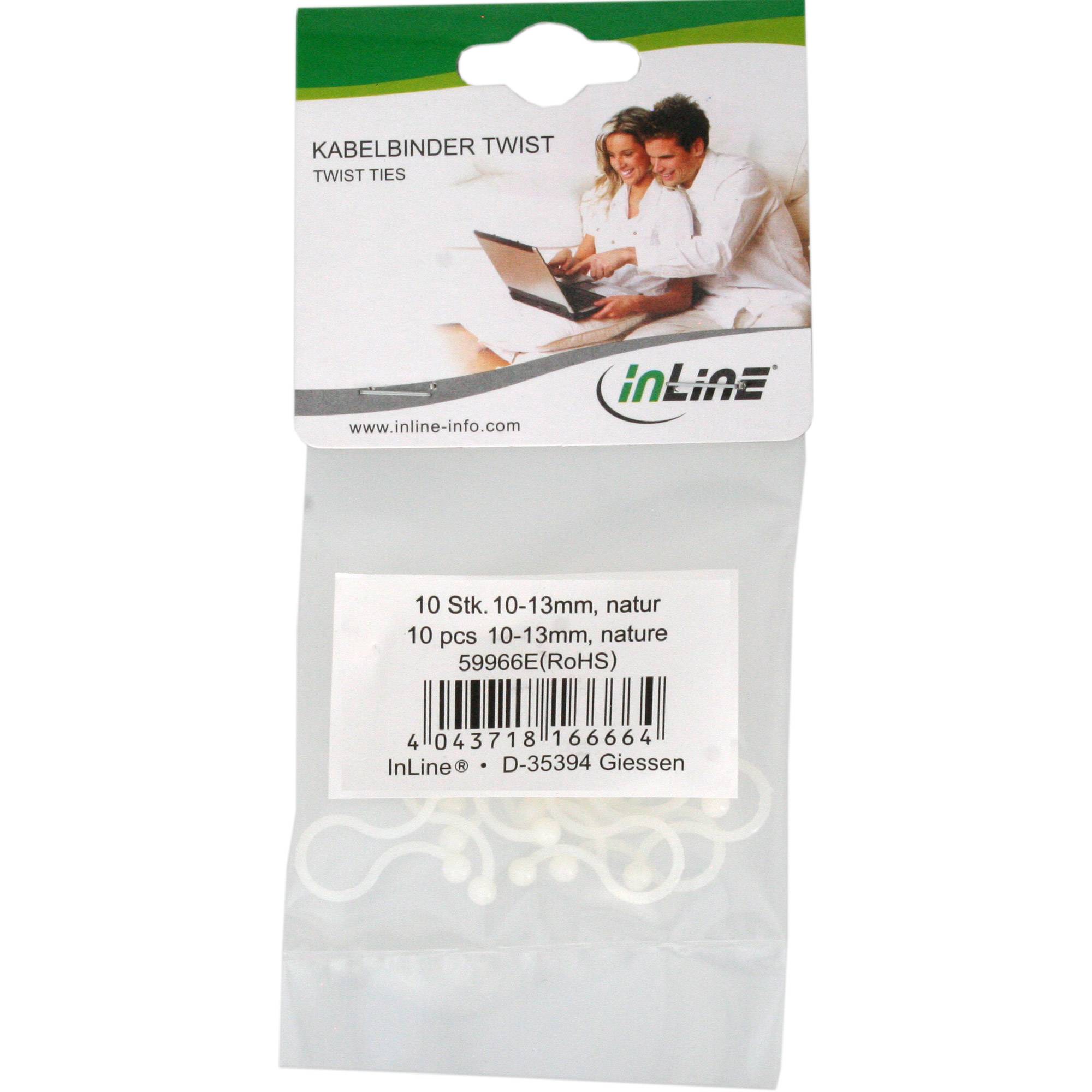 INLINE - Kabelbinder Twist 10-13mm - natur - 10 Stück
