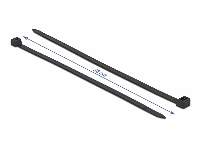 Delock - Kabelbinder - wärmebeständig - 38 cm - Schwarz (Packung mit 50)