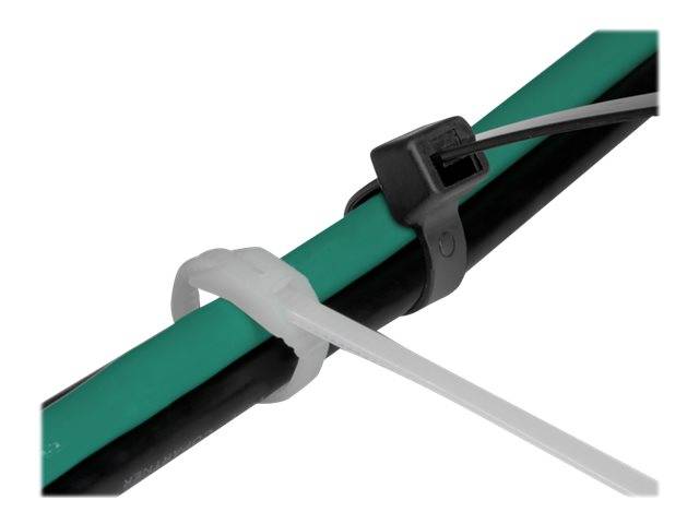 Delock Kabelbinder - mit flachem Kopf - 37 cm - Schwarz, durchsichtig (Packung m