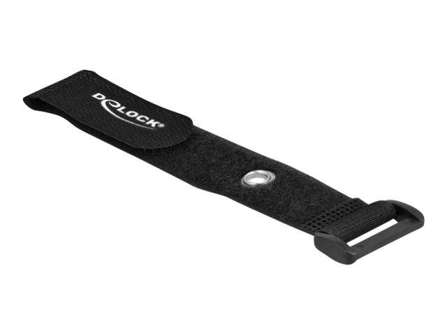 Delock Klettverschluss-Cinchkabelbinder - 19 cm - Schwarz (Packung mit 5) - 190