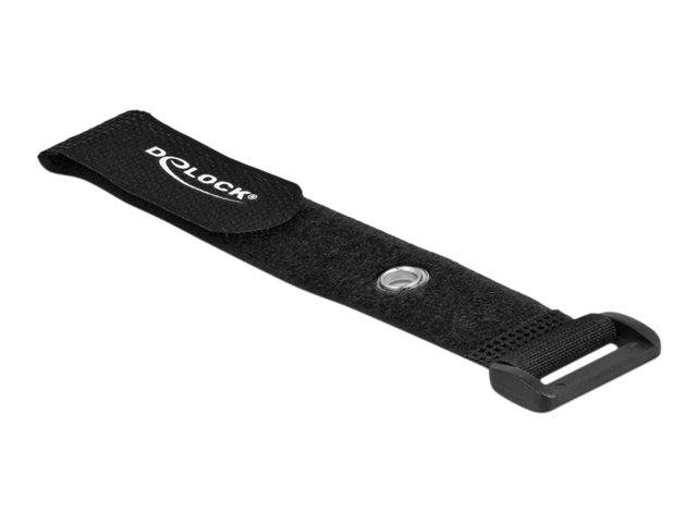 Delock Klettverschluss-Cinchkabelbinder - 19 cm - Schwarz (Packung mit 5) - 190