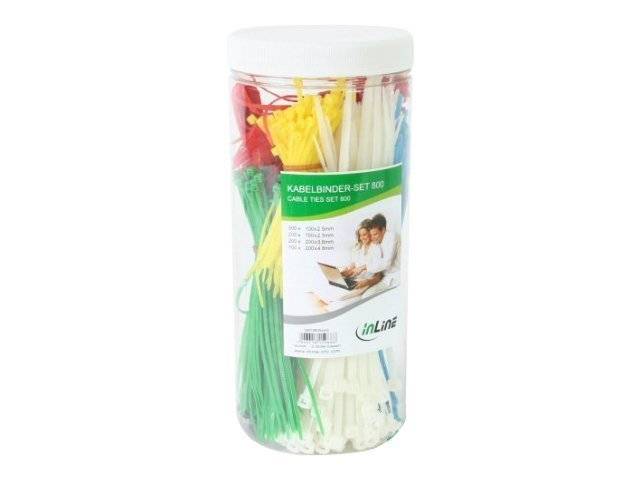 INLINE - Kabelbinder-Set - 800 Stück in verschiedenen Farben - inklusive Zange