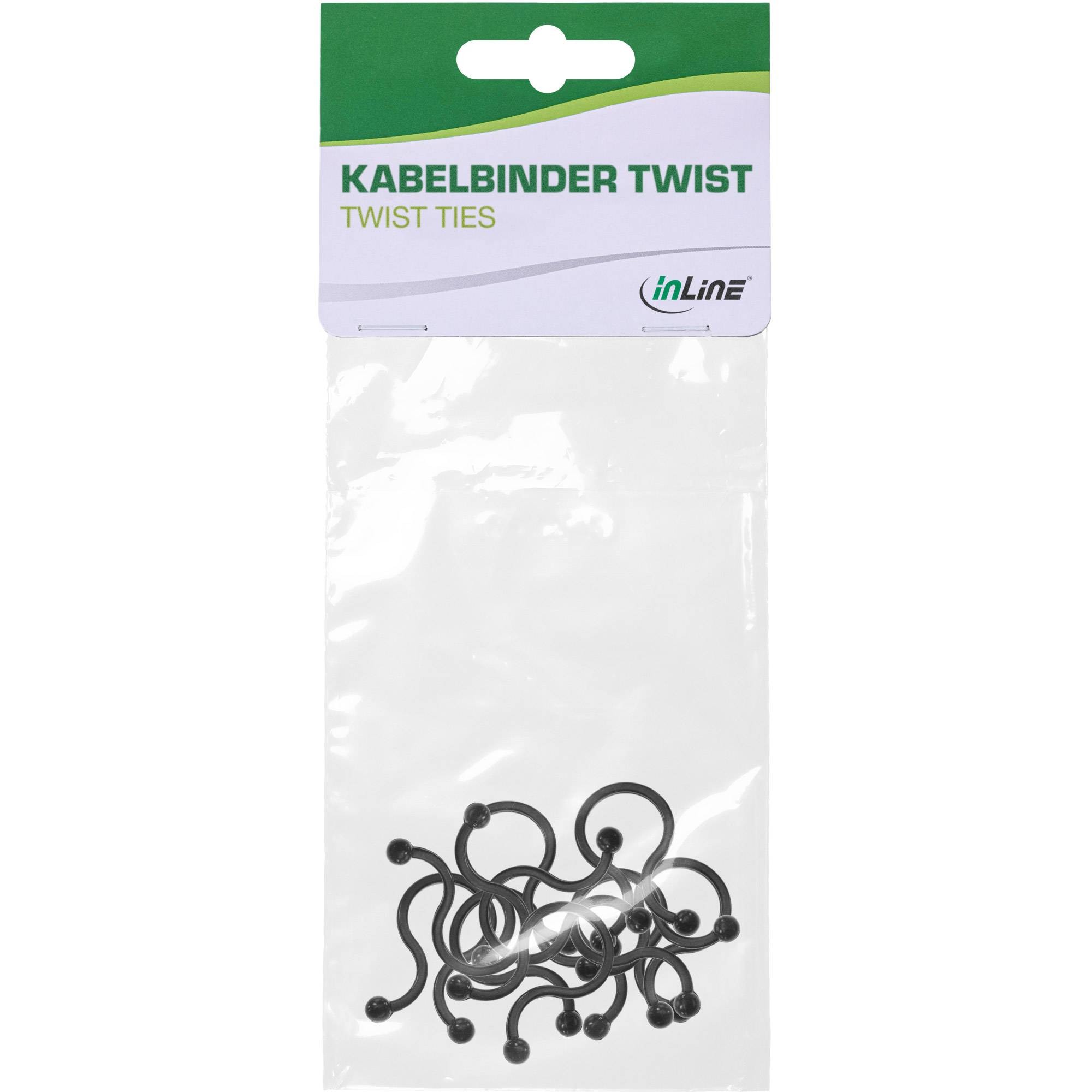 INLINE - Kabelbinder Twist 18-22mm - schwarz - 10 Stück