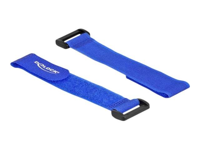 Delock - Klettverschluss-Cinchkabelbinder - 19 cm - Blau (Packung mit 5)