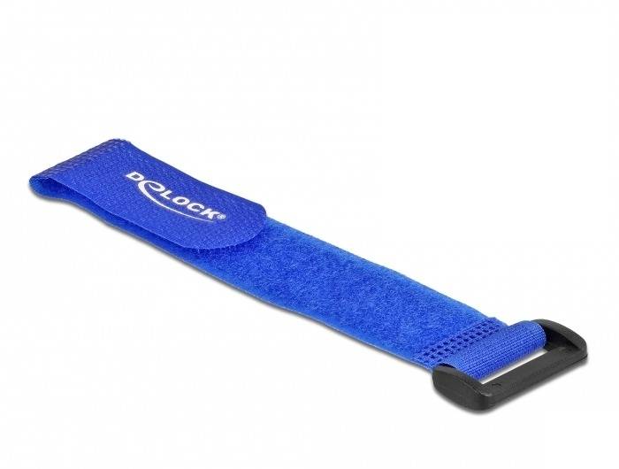 Delock - Klettverschluss-Cinchkabelbinder - 19 cm - Blau (Packung mit 5)