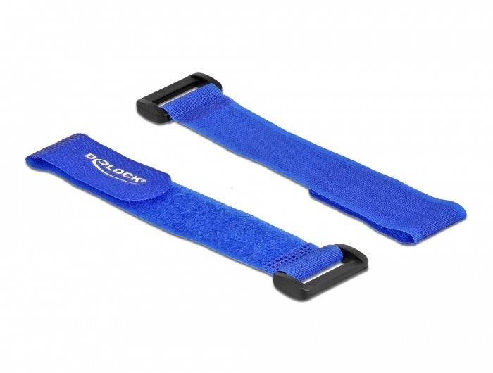 Delock - Klettverschluss-Cinchkabelbinder - 19 cm - Blau (Packung mit 5)