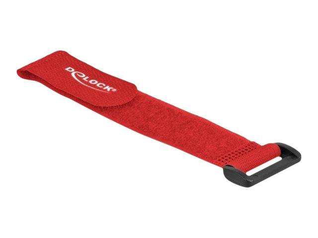 Delock Klettverschluss-Cinchkabelbinder - 19 cm - Rot (Packung mit 5) - 190 x 25