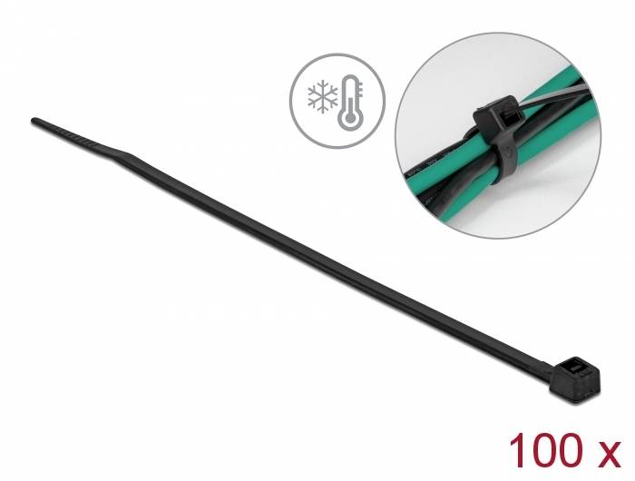 Delock - Kabelbinder - kältebeständig - 15 cm - Schwarz (Packung mit 100)