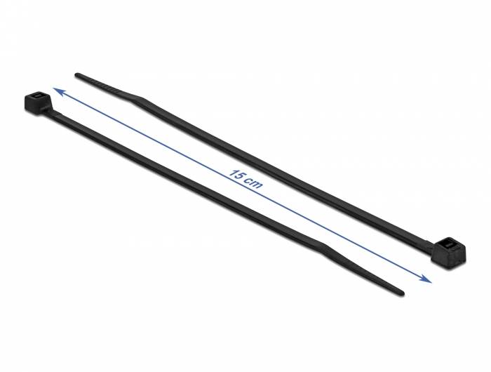 Delock - Kabelbinder - kältebeständig - 15 cm - Schwarz (Packung mit 100)