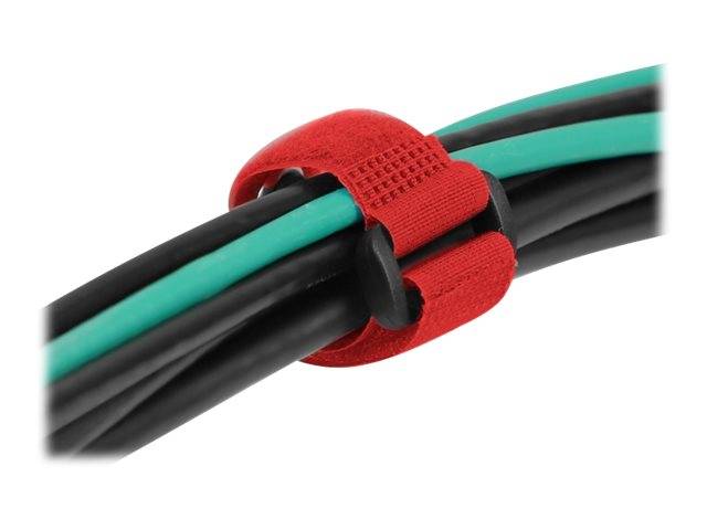Delock Klettverschluss-Cinchkabelbinder - 19 cm - Rot (Packung mit 5) - 190 x 25