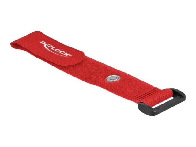 Delock Klettverschluss-Cinchkabelbinder - 19 cm - Rot (Packung mit 5) - 190 x 25