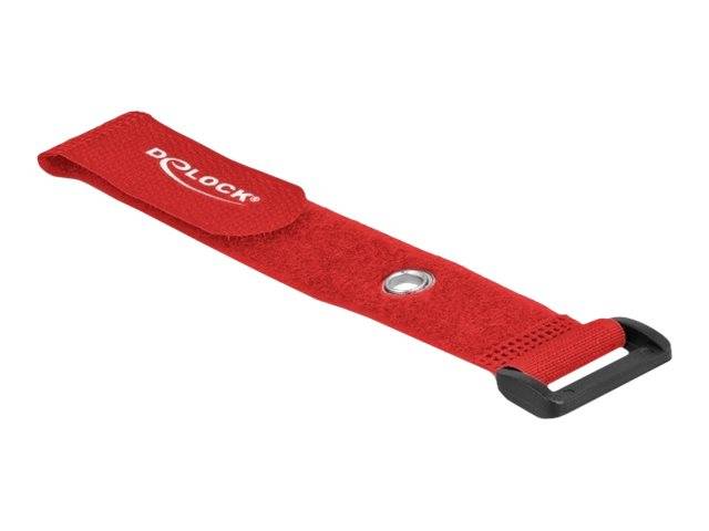 Delock Klettverschluss-Cinchkabelbinder - 19 cm - Rot (Packung mit 5) - 190 x 25