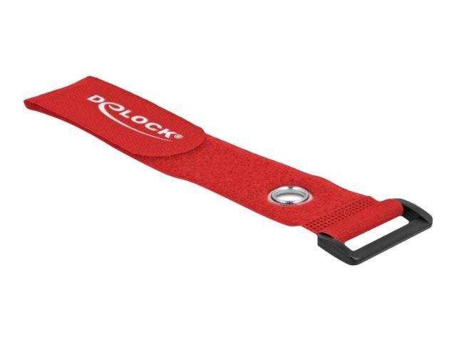 Delock Klettverschluss-Cinchkabelbinder - 28 cm - Rot (Packung mit 3) - 280 x 38