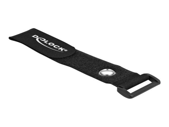 Delock Klettverschluss-Cinchkabelbinder - 28 cm - Schwarz (Packung mit 3) - 280