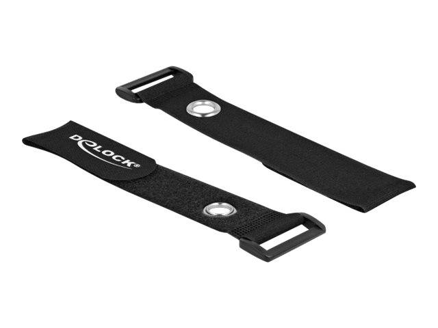 Delock Klettverschluss-Cinchkabelbinder - 28 cm - Schwarz (Packung mit 3) - 280