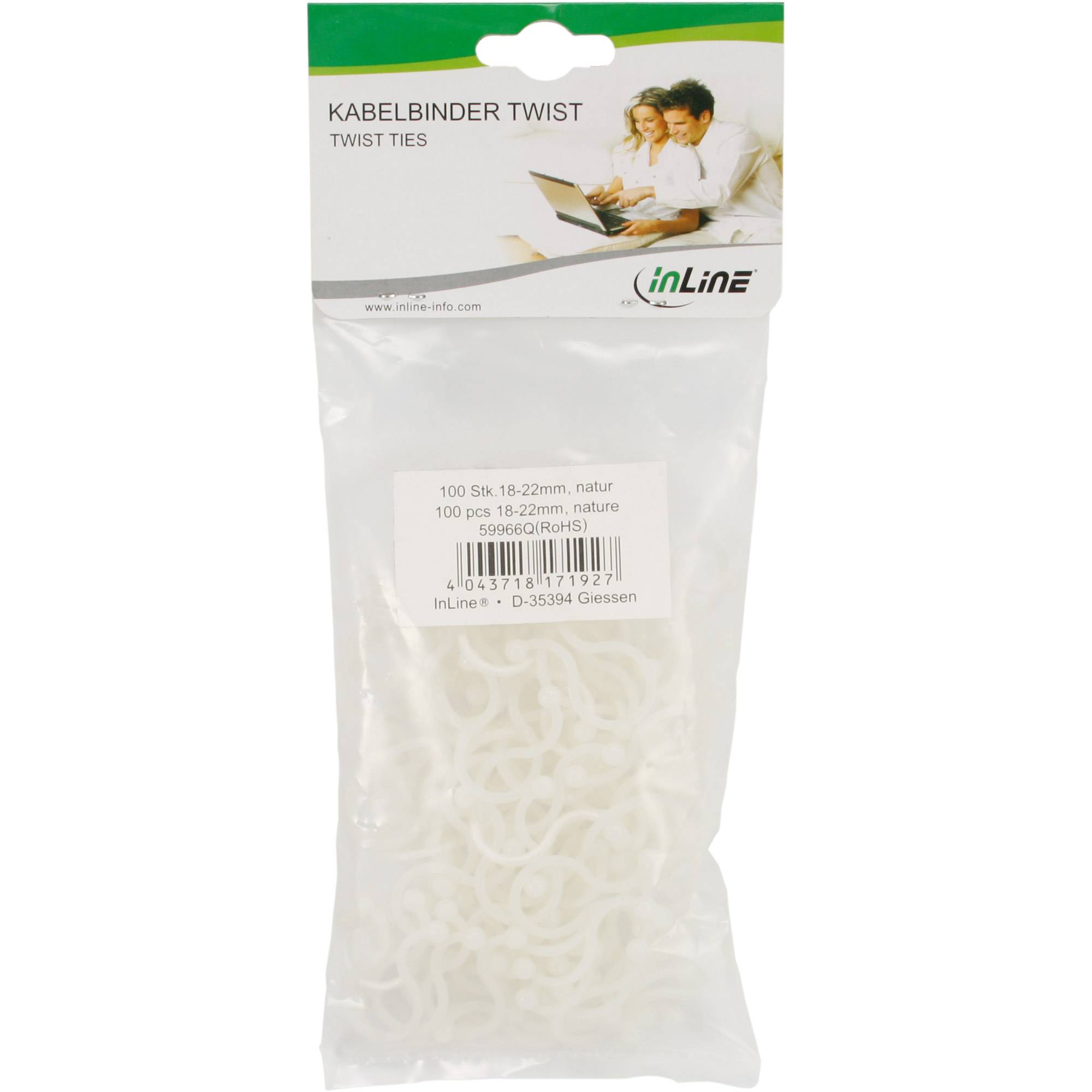 InLine - Kabelbinder - Natur (Packung mit 100)
