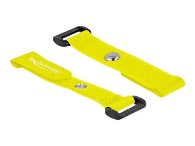 Delock Klettverschluss-Cinchkabelbinder - 15 cm - Gelb (Packung mit 5) - 150 x 2