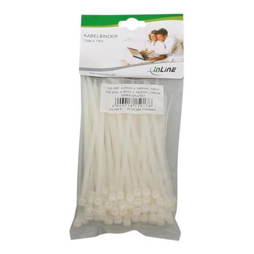 INLINE - Kabelbinder - Länge 160mm - Breite 4,8mm - natur - 100 Stück