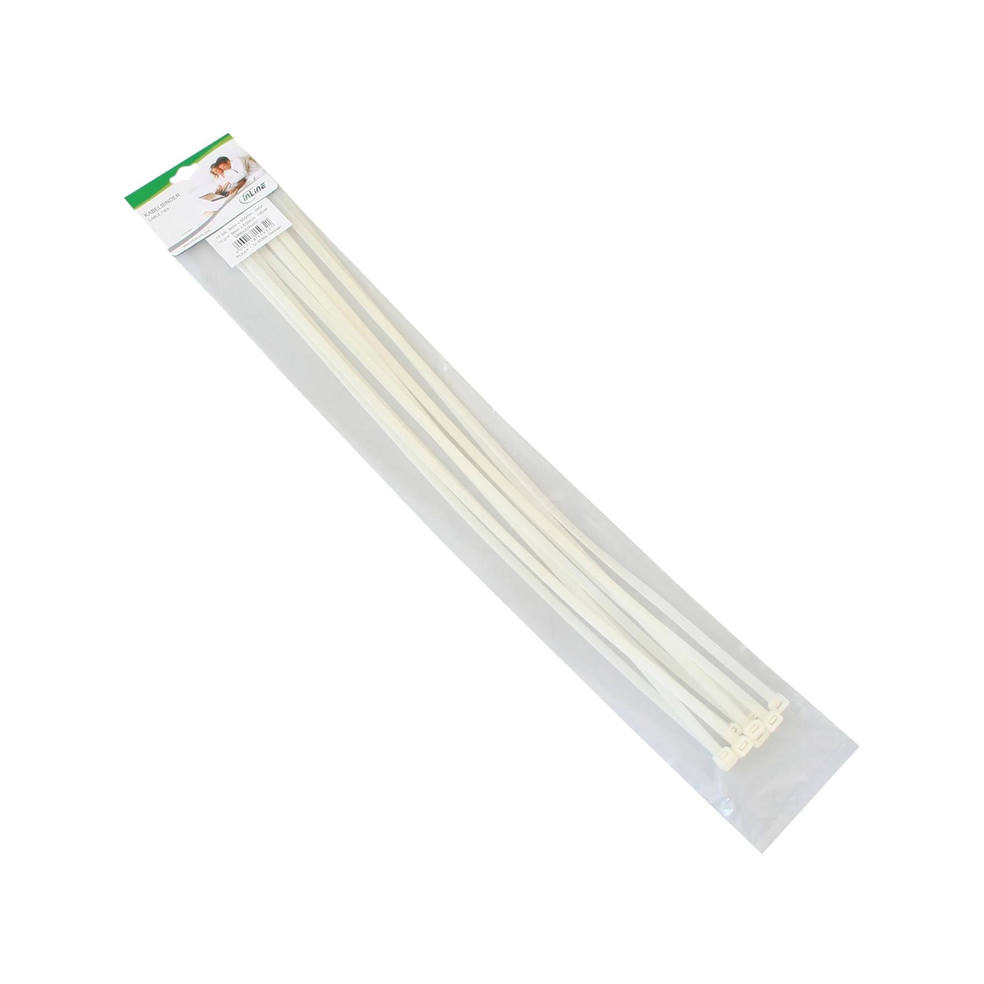 INLINE - Kabelbinder - Länge 650mm - Breite 9mm - natur - 10 Stück
