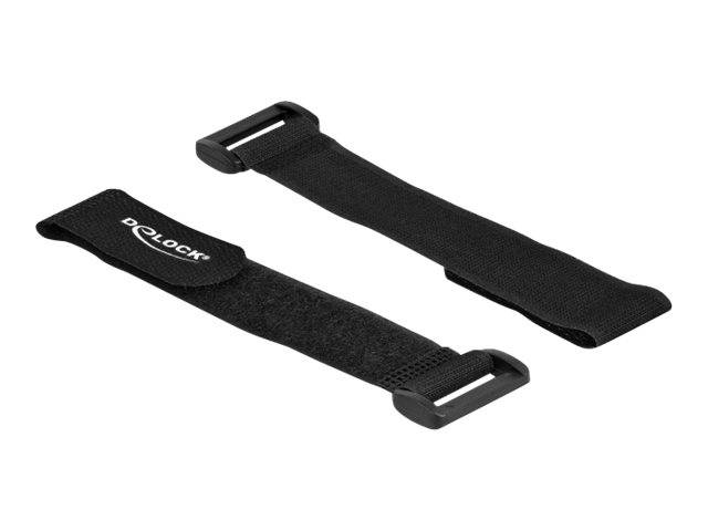 Delock Klettverschluss-Cinchkabelbinder - 19 cm - Schwarz (Packung mit 5) - 190