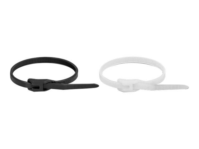 Delock Kabelbinder - mit flachem Kopf - 20.5 cm - Schwarz, durchsichtig (Packung