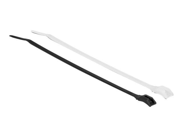 Delock Kabelbinder - mit flachem Kopf - 20.5 cm - Schwarz, durchsichtig (Packung
