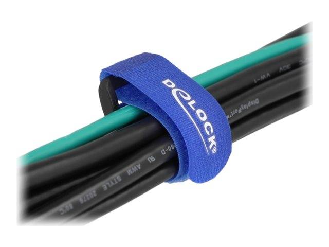 Delock Klettverschluss-Cinchkabelbinder - 28 cm - Blau (Packung mit 3) - 280 x 3