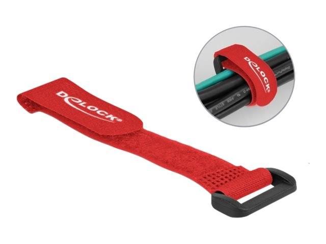 Delock Klettverschluss-Cinchkabelbinder - 15 cm - Rot (Packung mit 5) - 150 x 20