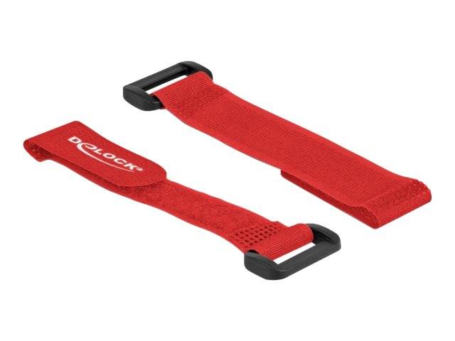 Delock Klettverschluss-Cinchkabelbinder - 15 cm - Rot (Packung mit 5) - 150 x 20
