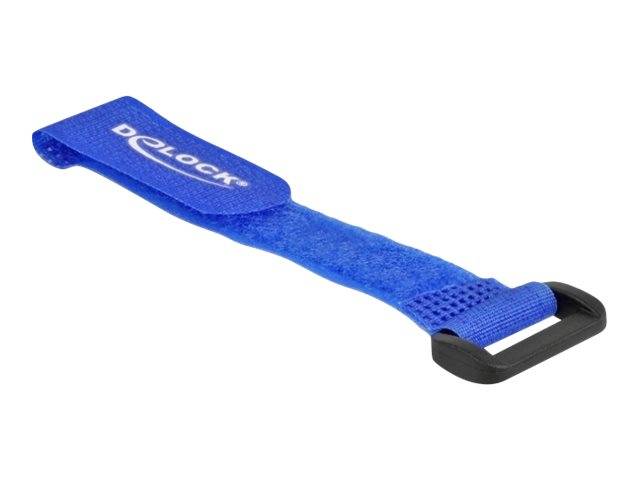 Delock - Klettverschluss-Cinchkabelbinder - 15 cm - Blau (Packung mit 5)