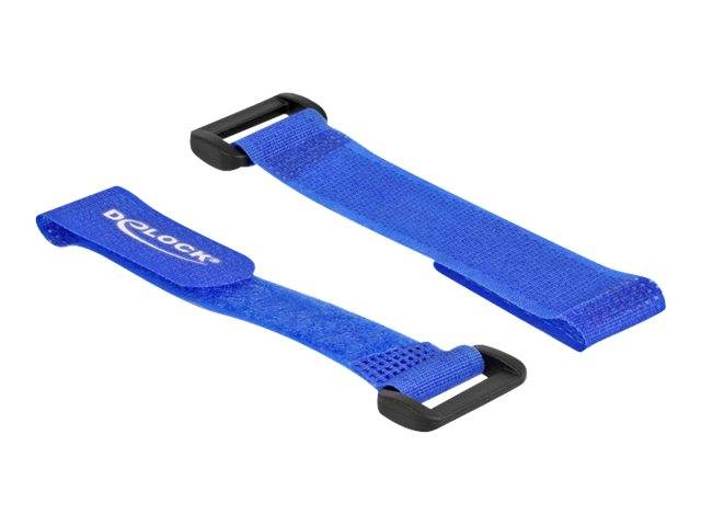 Delock - Klettverschluss-Cinchkabelbinder - 15 cm - Blau (Packung mit 5)