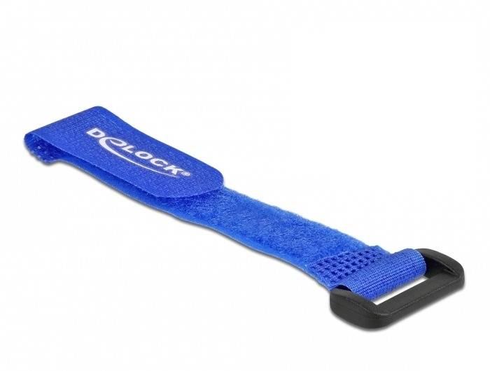Delock - Klettverschluss-Cinchkabelbinder - 15 cm - Blau (Packung mit 5)