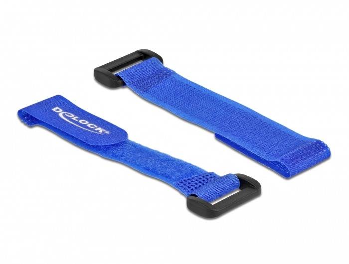 Delock - Klettverschluss-Cinchkabelbinder - 15 cm - Blau (Packung mit 5)