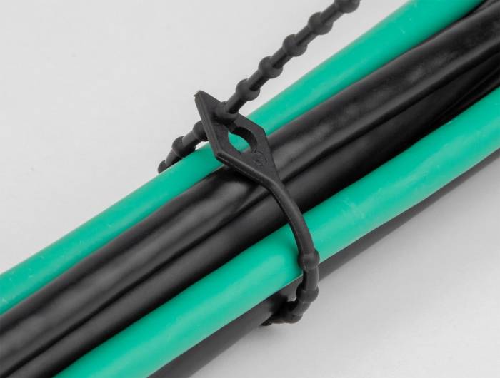 Delock - Kabelbinder - mit Perlen - 20 cm - Schwarz (Packung mit 100)