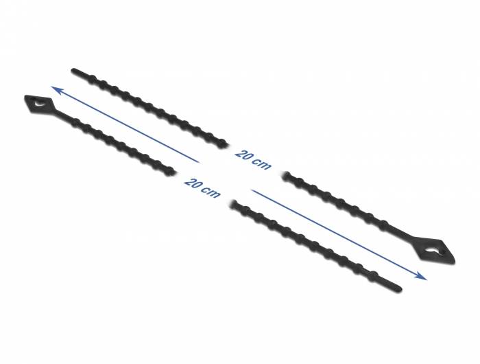 Delock - Kabelbinder - mit Perlen - 20 cm - Schwarz (Packung mit 100)