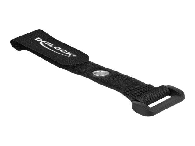 Delock Klettverschluss-Cinchkabelbinder - 15 cm - Schwarz (Packung mit 5) - 150