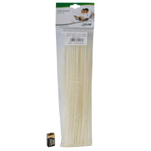 INLINE - Kabelbinder - Länge 370mm - Breite 3,6mm - natur - 100 Stück