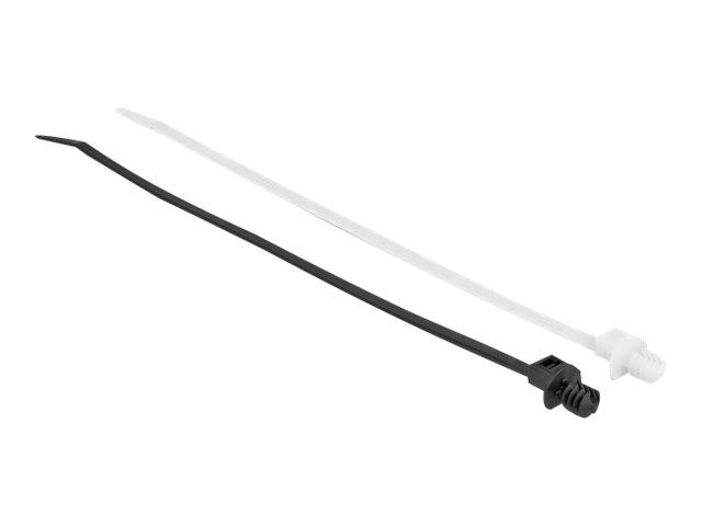 Delock - Kabelbinder - mit Lamellenfuß - 20 cm - Schwarz, durchsichtig (Packung mit 100)