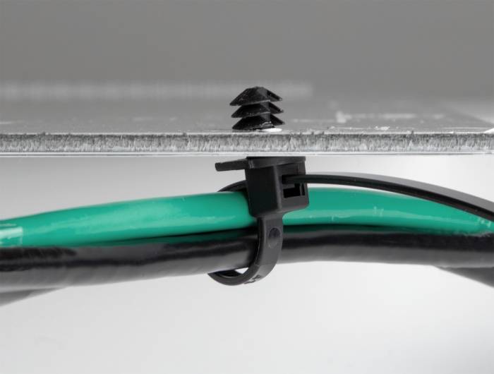 Delock - Kabelbinder - mit Lamellenfuß - 20 cm - Schwarz, durchsichtig (Packung mit 100)