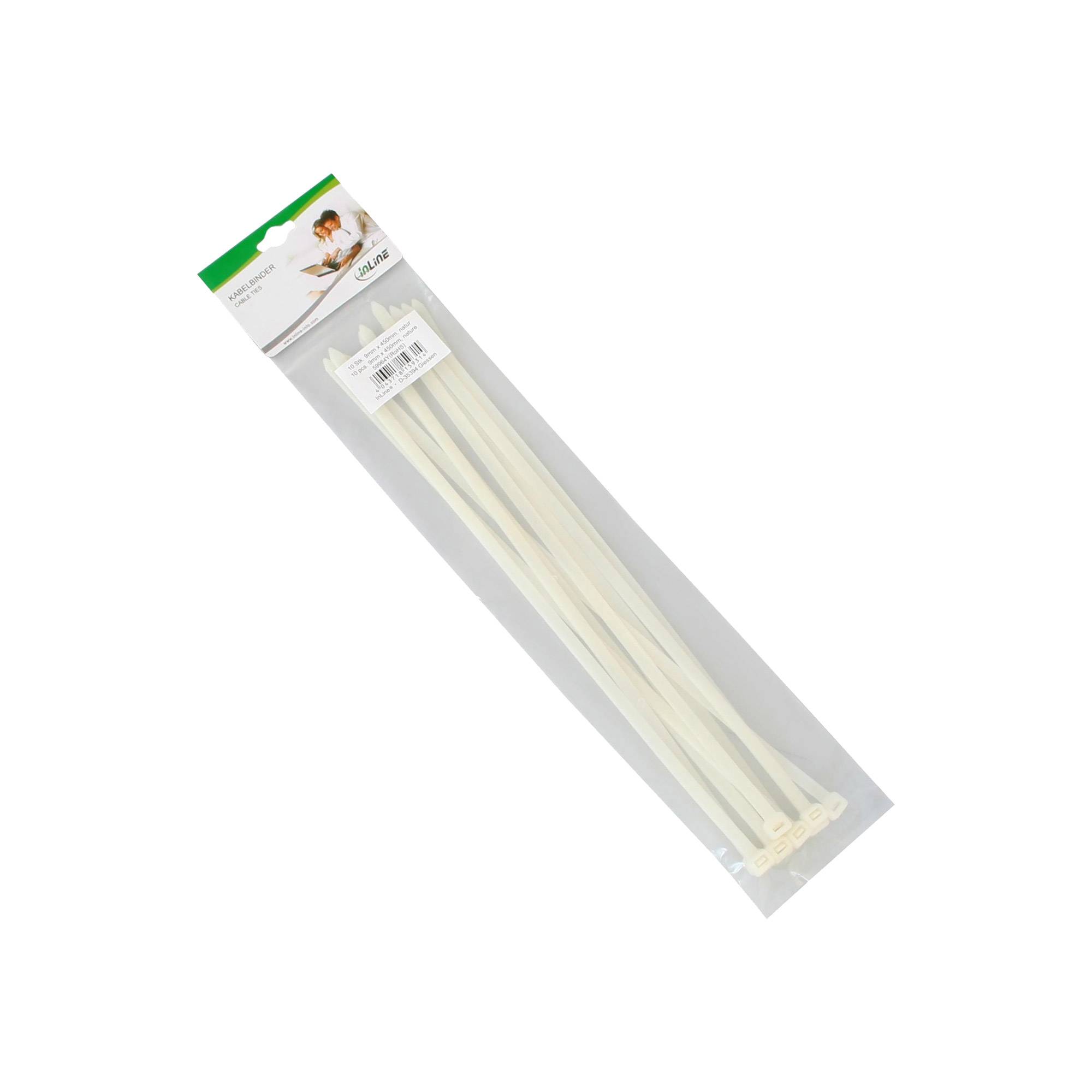 INLINE - Kabelbinder - Länge 450mm - Breite 9mm - natur - 10 Stück