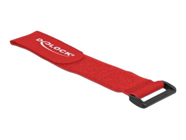 Delock Klettverschluss-Cinchkabelbinder - 28 cm - Rot (Packung mit 3) - 280 x 38