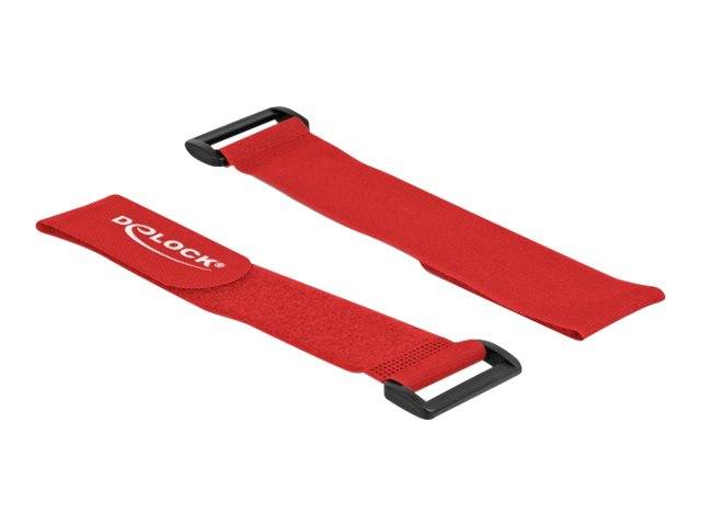 Delock Klettverschluss-Cinchkabelbinder - 28 cm - Rot (Packung mit 3) - 280 x 38