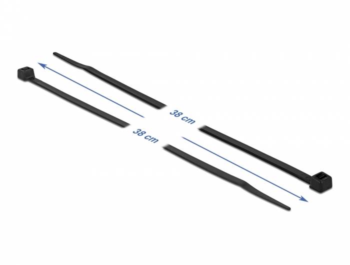 Delock - Kabelbinder - wärmebeständig - 38 cm - Schwarz (Packung mit 100)